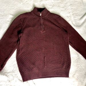 Calvin Klein Jeans Burgundy 100% Cotton 1/4 Zip L